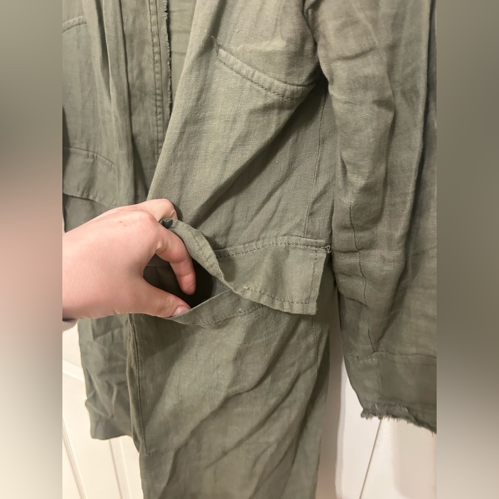 Zara Women's Olive Green Duster/Light Shacket - Picture 3 of 12